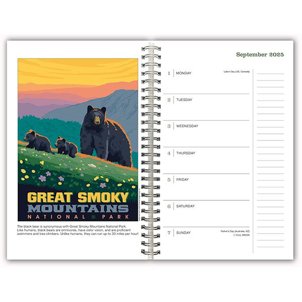 Illustrated National Parks 2025 Weekly Planner RSVP