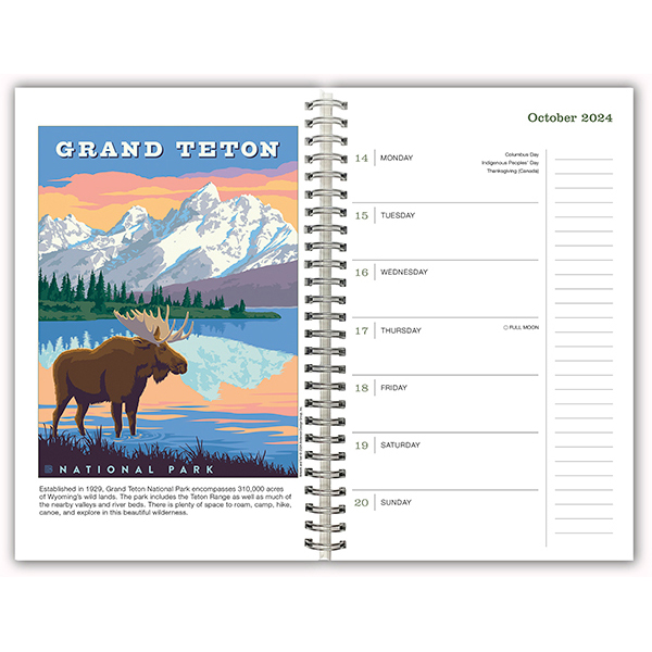 Illustrated National Parks 2025 Weekly Planner RSVP